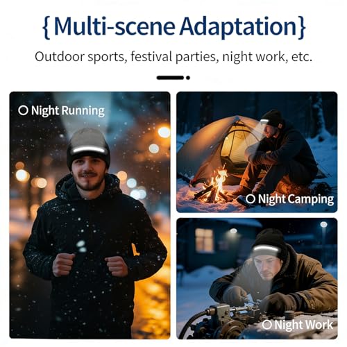 Bonnet LED rechargeable USB avec écouteurs bluetooth intégrés pour running - 2