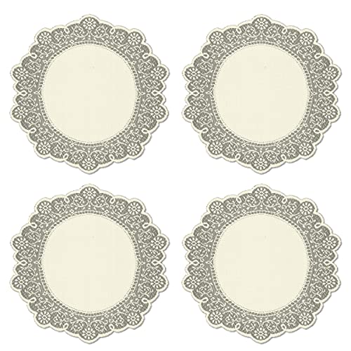 212 Main 12 in. Prelude Round Doilies Ecru - Set of 4