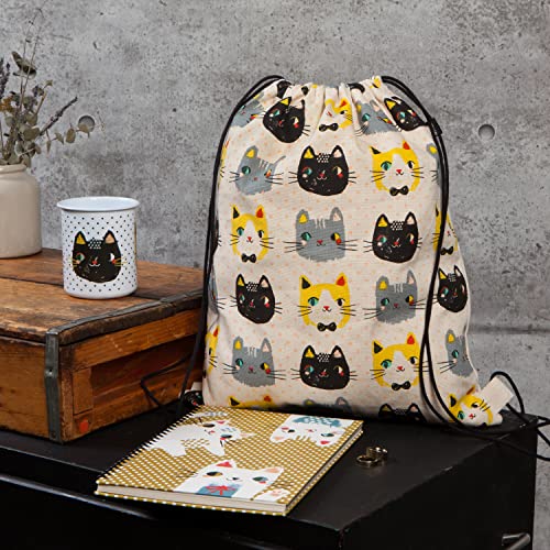Danica Studio Drawstring Cinch Backpack, Meow Meow, 14 x 17 inches3