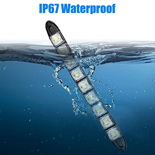EEEKit Daytime Running Light, 9 LED DC 12V 4.5W Driving Daylight Fog Waterproof Dustproof Light with Adhesive Tape for Car Truck Trailer Boat, 2 Pack, White - Thumbnail 4