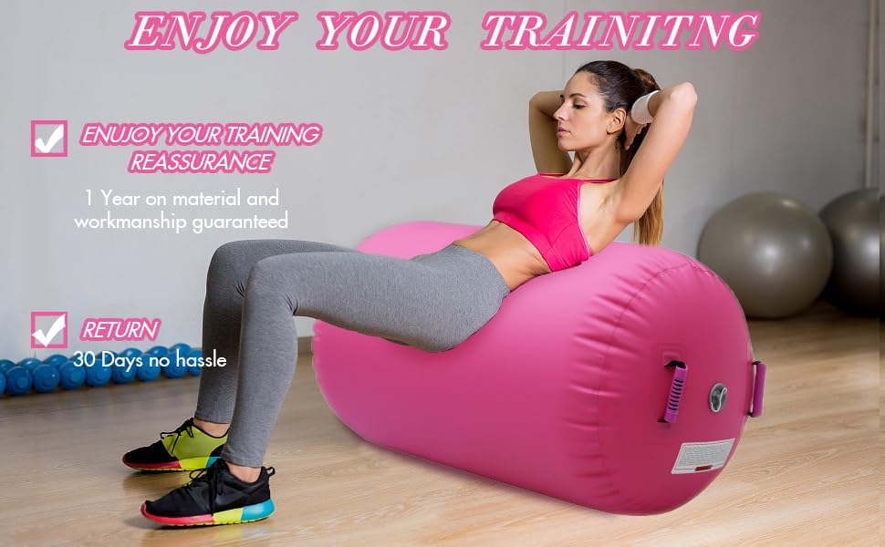 Miniatura 8 de Colchonetas de gimnasia y entrenamiento inflables, 4 pulgadas de grosor, incluye bolsa de transporte, bomba de inflar eléctrica, para uso doméstico,