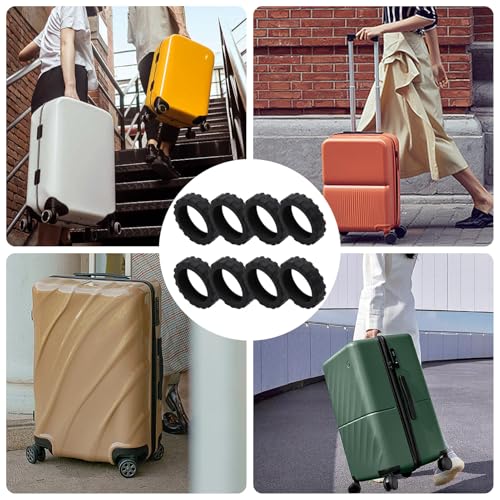 Luggage Wheel Protector Covers - 8pcs Silicone Spinner Wheel Protectors, Shock‑proof Waterproof Cover | Multipurpose Wear‑resistant Annti‑noise Travel Accessories for 2.17–2.68 in Luggage Casters4