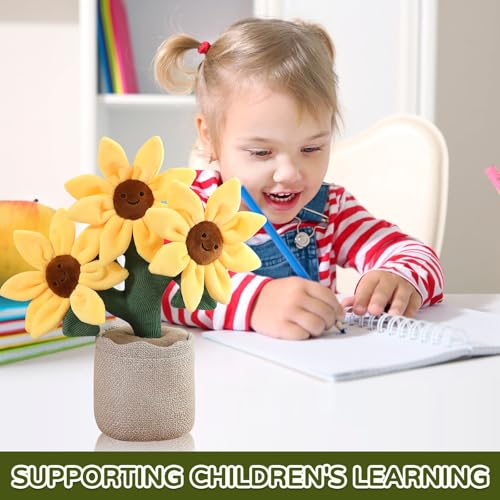 XIMEY Plüsch Pflanze im Topf, Plüschtier im Topf Pliischtier, Plüsch Blume, Kuscheltier Pflanze, Pflanzen Plüschfigur Dekofür Kinder Baby Mädchen Junge