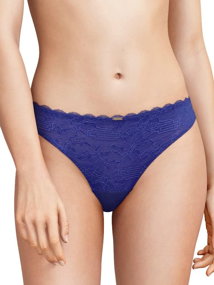 Chantelle Waltz Brief Mid Rise Tanga Knickers Sheer Briefs Lingerie Navy