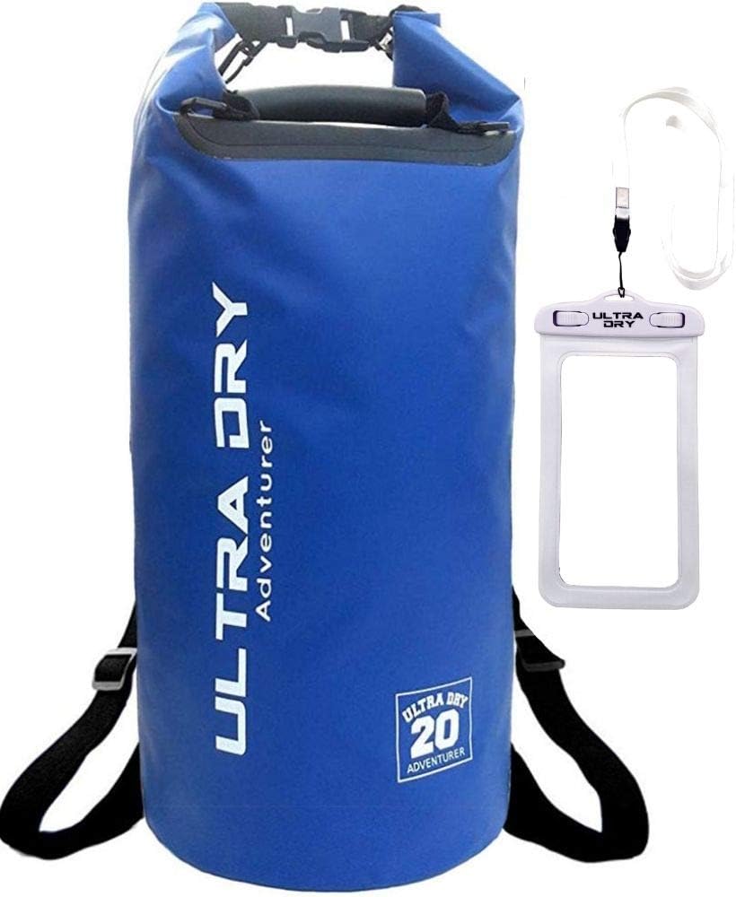 Ultra Dry Premium Waterproof Bag, Sack with phone dry bag and Long Adjustable Shoulder Strap Included, Perfect for Kayaking/Boating/Canoeing/Fishing/Rafting/Swimming/Camping