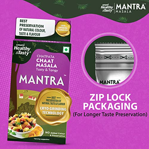 Image of Emami Healthy & Tasty Mantra Chatpata Chaat Masala (100g) | Ground Using Cryo Grinding Technology | Retains Maximum Essential Oils | No Added Colour and Preservatives (Pack of 2)
