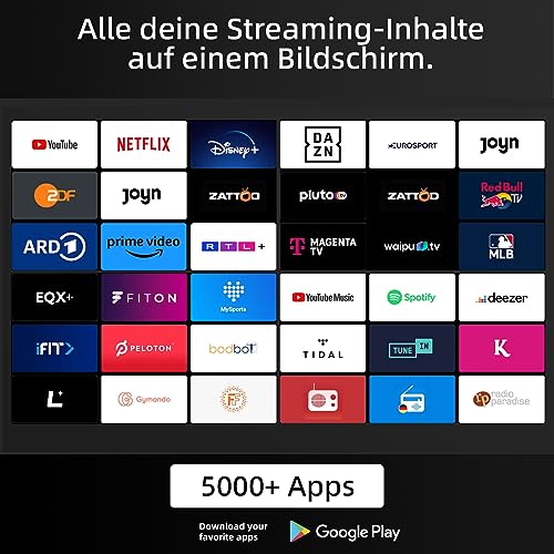 CHIQ L32H8CG 32 Zoll TV, Smart TV, FHD, Rahmenlos Metallschwarz, HDR10&HLG, Triple Tuner(DVB-T2/S2/C), Google Play, 1.5G RAM+8G ROM, Chromecast, 2.4/5G WiFi, Google Assistant, HDMI, USB, CI, Kopfhörer – Bild 6