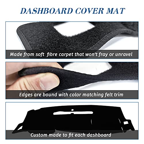 Kedakeji Black Dashboard Dash Board Cover Mat Carpet Compatible With 2007-2013 Chevrolet Silverado Gmc Sierra #TOP2