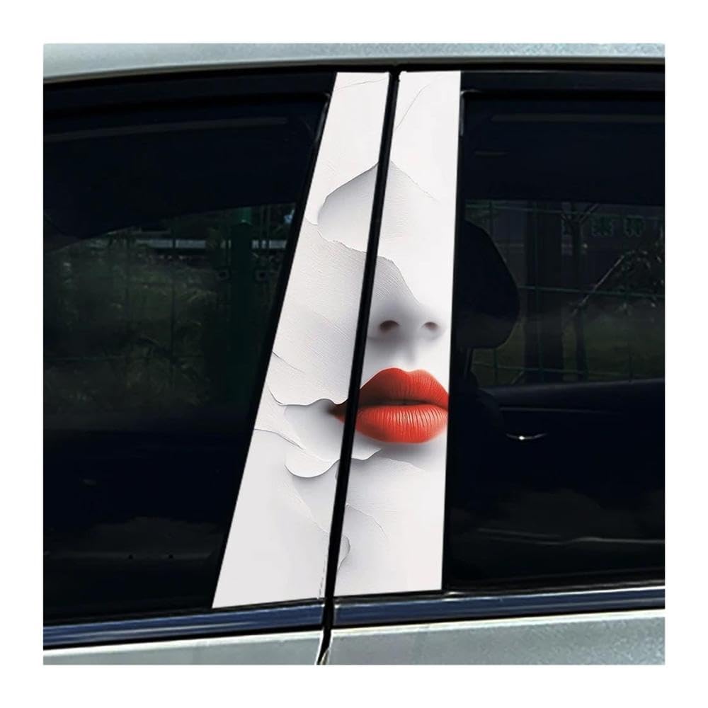 Body Parts 2PCS Car Center Column Waterproof Decals Beauty Art Creative Auto B-Pillar Stickers(F)