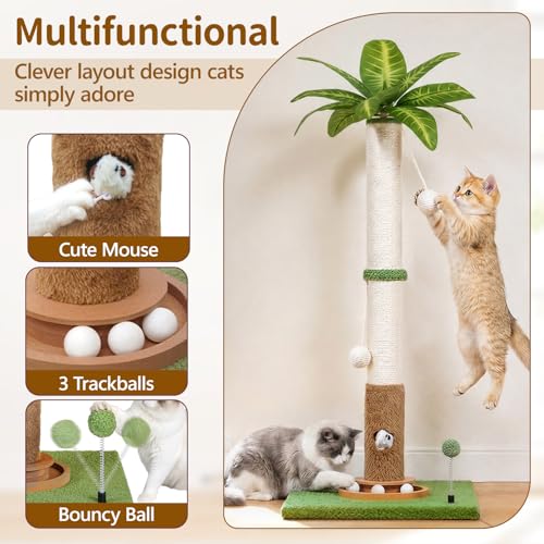 35 Tall Palm Tree Cat Scratching Post Vertical for Indoor Cats