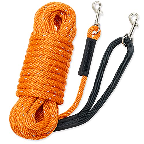 PETPMEEE Long Dog Leash, Reflective Training Lead Rope Dog Leash,30 FT Nylon Heavy Duty Dog Leash for Running, Walking, Extender Yard for Small Medium Large Dogs