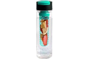Flip-Top Fruit Infuser Water Bottle 24oz - Leak Proof, Dishwasher Safe