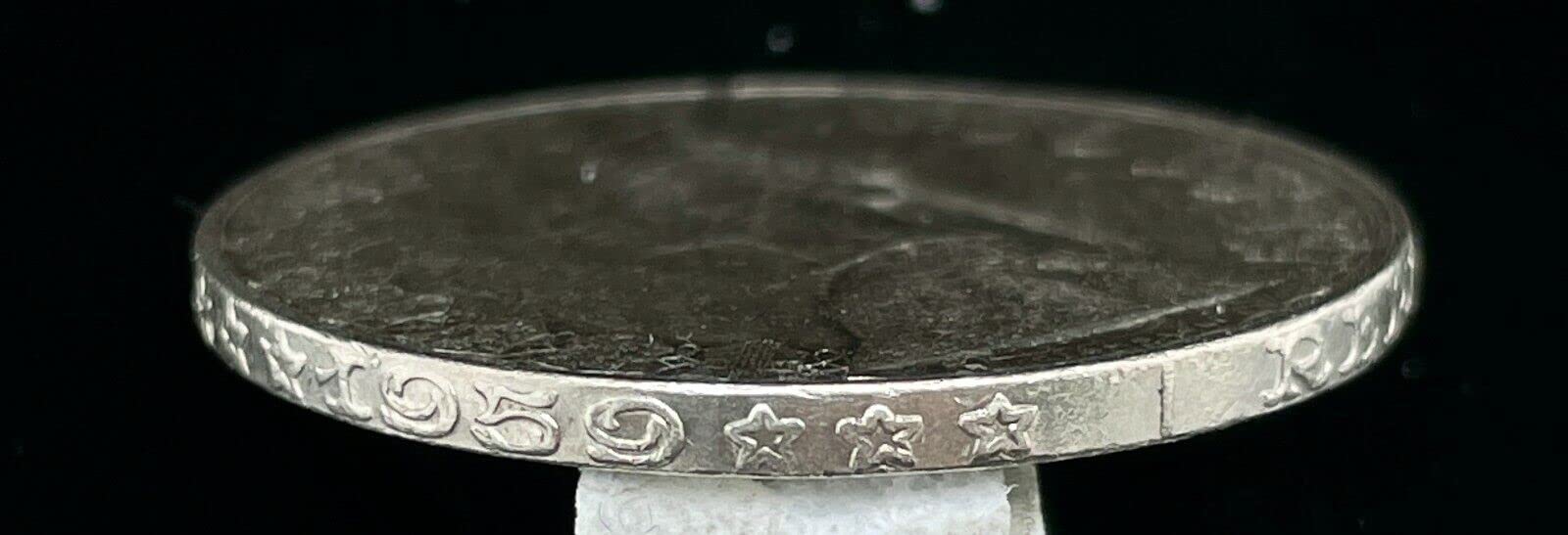1958-1967 Silver 500 Lira Italian Coin. Repersenting Personified