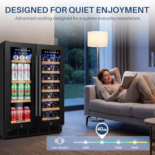 Image of 24 Inch Wine and Beverage Refrigerator Dual Zone Wine Fridge