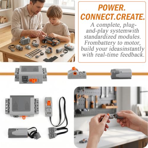 XEIYEI Servo Motor Function Set Power Functions Set 36-teiliges Motor Power Function Elektrisch Spielzeug Motor Technology Power Powered Module Fernbedienung Batteriebox Kompatibel mit Vielen Modellen