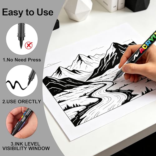 Funnasting Feutres Acryliques, Marqueurs à encre liquide directe – vue 3