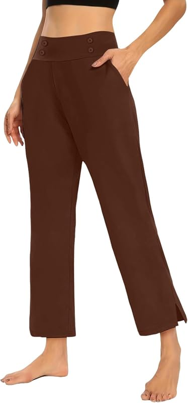 Dress Pants Women Business Casual Stretch High Waisted Yoga Work Ankle Length Comfy Office Trousers with Pockets
