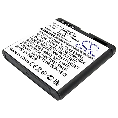TECHTEK Batterie 750mAh Compatible avec [Nokia] 6500, 6500 Classic, 6500C, 7900, 7900P, pour [Mobiado] Professional 105 Damascus, Professional 105CLB, 105EM, 105GCB, 105GMT, 105ZAF, pour [Seecode] S4