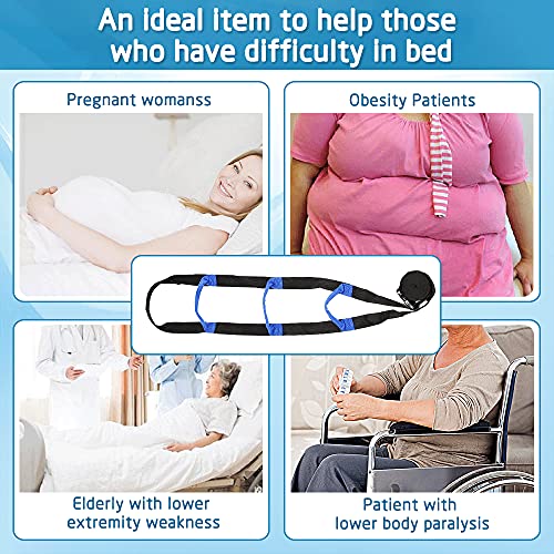 NEPPT Bed Ladder Assist - Pull Up Bed Rope Ladder Beds Assist Strap for Elderly and Seniors Bedridden Patients Lifting Assistance with Handle Adjustable Sit Up Helper Safety Bedside Hand Grips