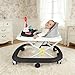 4-in-1-Baby-Lauflernhilfe, faltbare Baby-Lauflernhilfe mit interaktivem Spieltisch mit Geräuschen, Kippschutz, Gehhilfe mit Silikonrädern und 4 Höheneinstellungen, von 6 bis 18 Monaten (Schwarz-67*72