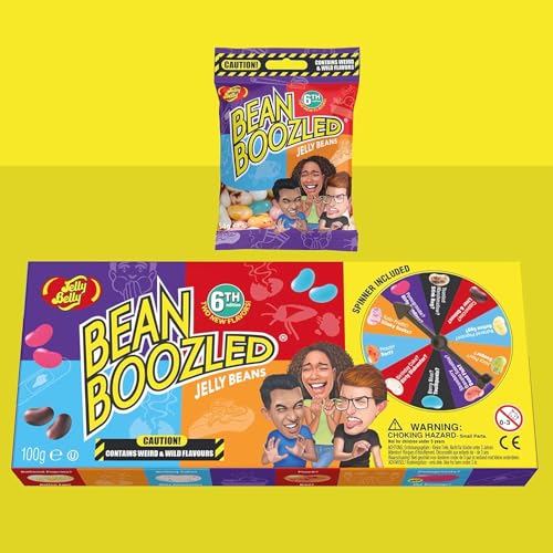 Jelly Belly Bean Boozled Set Glücksrad plus eine Nachfüll-Tüte Beans, 1er Pack (1 x 100g + 1 x 54g)