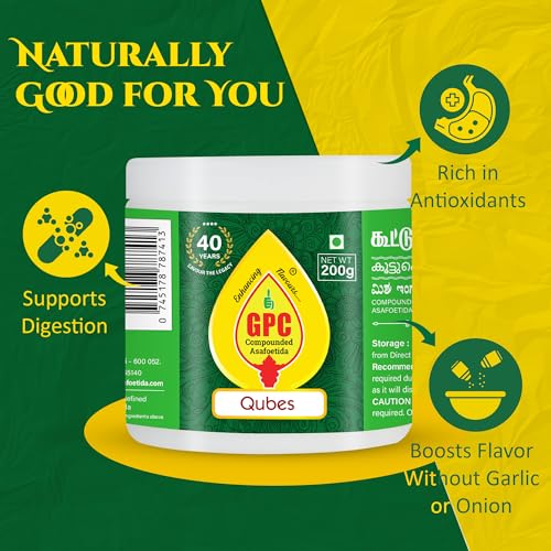 Image of GPC Hing Cubes 200 GM | Compounded Asafoetida Cubes | Sun-Dried Perungayam Lumps | Natural Digestive & Aromatic Spice | Authentic Heeng for Indian Cooking | Enhances Flavour of Dal, Sambar & Curries