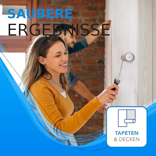 Tapeten-Andrückroller Pinto Deluxe – Tapezierroller mit PU‑Schaum (100 mm), ergonomischer Griff, blasenfreies Tapezieren