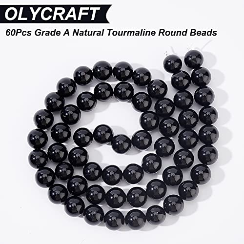 OLYCRAFT 60Pcs 8mm Natural Tourmaline Gemstone Round Beads - Image 4