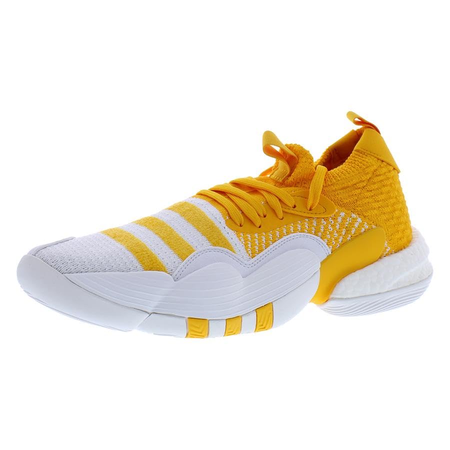 Image of adidas SM Trae Young 2 Unisex Shoes Size 10, Color: White /Yellow-White
