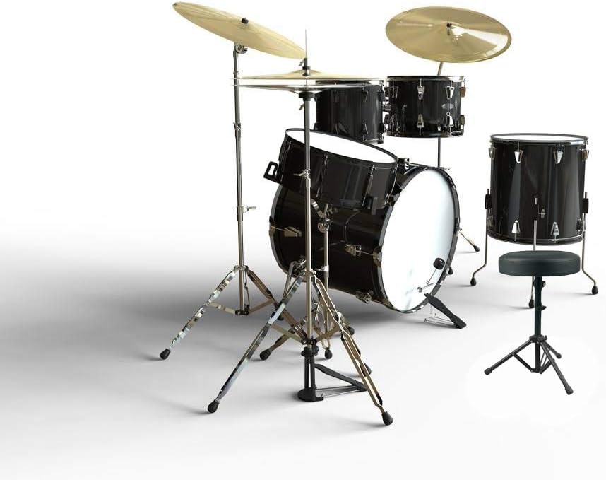 Drum Stool Adjustable Height Rotatable Drum Throne Padded Seat for Kid & Adult