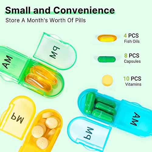 Pill Organizer Monthly 2 Times A Day - Extra Large Weekly Pill Organizer - 2 Times A Day Pill Box Case, Jumbo Pill Container For Supplements Big Pill Holder #TOP2