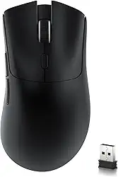 ATTACK SHARK Mouse para jogos sem fio R1, conexão de três modos (2,4G/com fio/BT5.2), 55 g leve, sensor óptico DPI 18K, HUYU vida útil de 20 milhões de chaves, design ergonômico, para