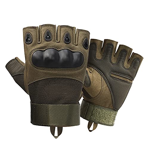 Gants De Moto Sans Doigts Tactiques - Antidérapants, Anti-choc, Respirants - Pour Cyclisme, Moto, Gym, Entraînement - 4