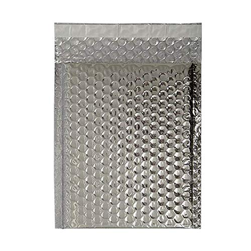 50 x Shiny Metallic Gloss Silver Foil Bubble Padded Envelopes Bags 180x250mm D/1