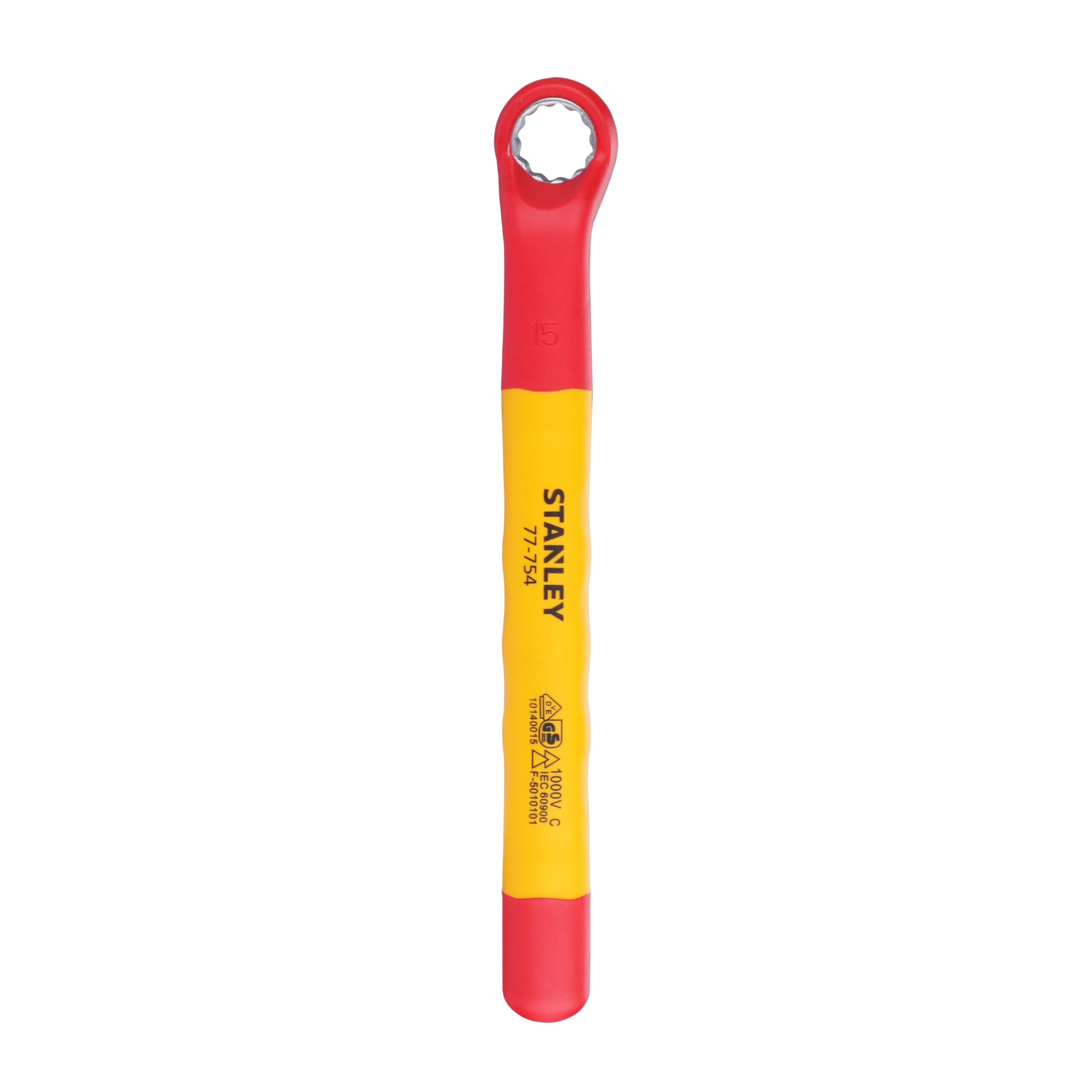 Stanley STMT77754-23B VDE Insulated Box End Wrench 15mm, Ideal For Repair Of Electric Vehicles, Red and Yellow-image-31