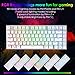 HUO JI E-Yooso Z-88 RGB Mechanical Gaming Keyboard, Metal Panel, Blue Switches - Clicky, Compact 81 Keys Hot Swappable for Mac, PC, Silver and White
