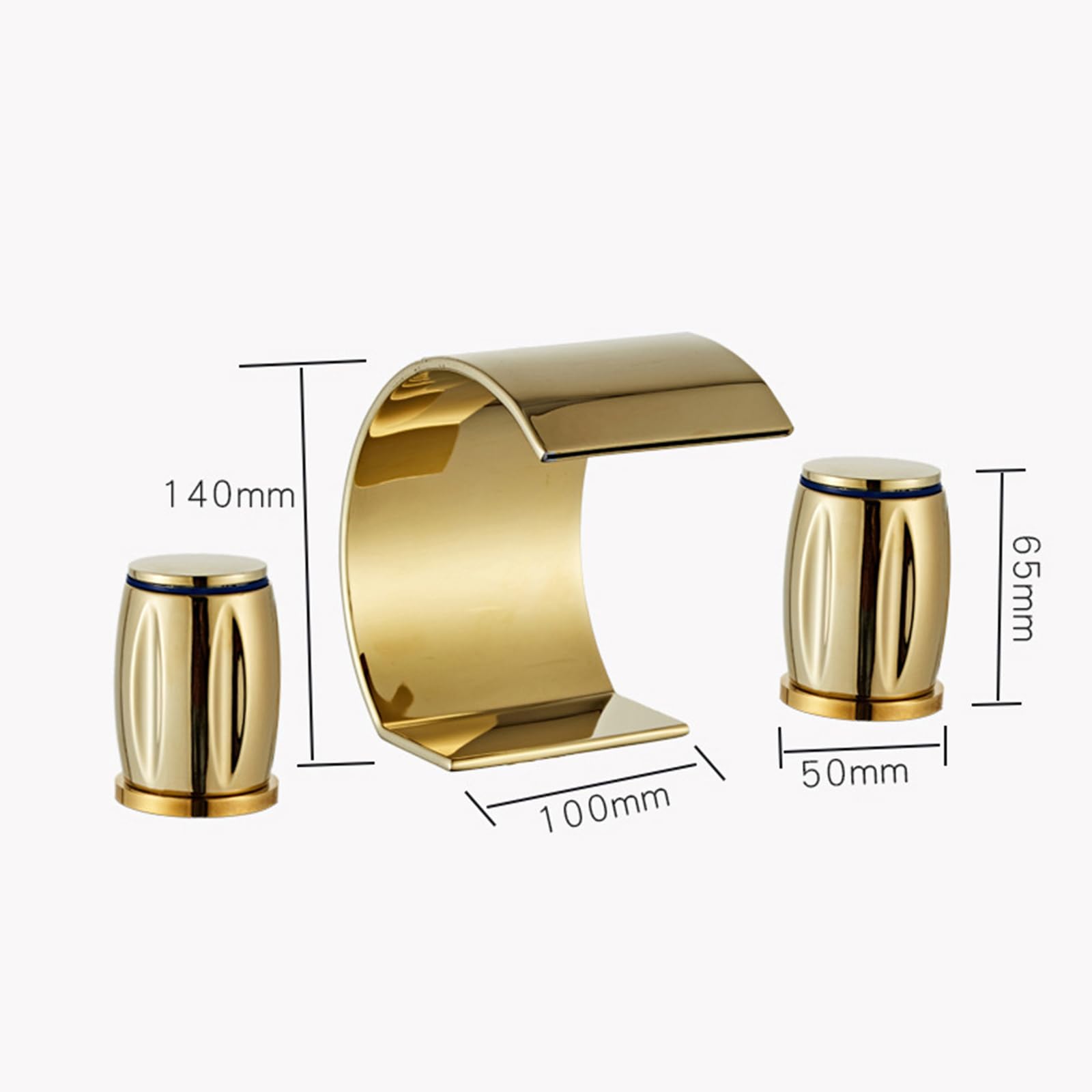 Waterfall Faucet for Bathroom Sink Curved Thin Mouth Wash Basin