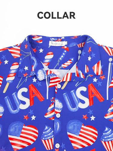 Image of Yoimira Hawaiian Shirts for Men, Print Mens Casual Short Sleeve Button Down Shirts Floral Aloha Beach Shirt