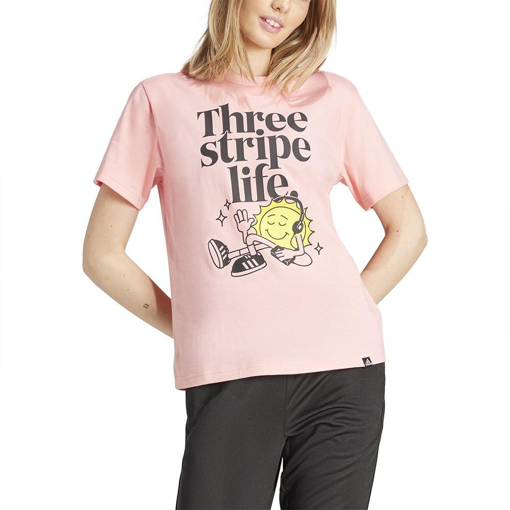 adidas Women's Positivity Graphic TEE, semi Pink Spark, L