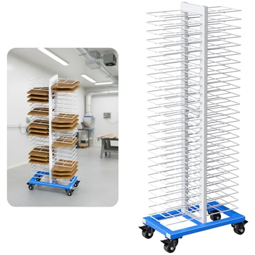 50-Tier Paint Drying Rack with Locking Casters