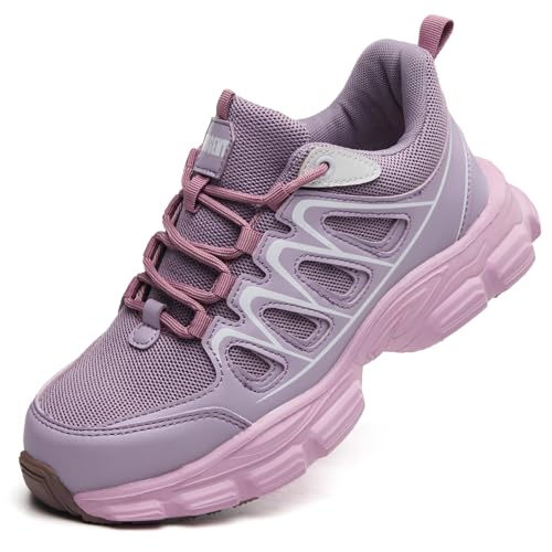 Steel Toe Shoes for Women Men Wide Non Slip Composite Work Sneakers Indestructible Comfortable Safety Tennis Shoes Lightweight Breathable Construction Sneakers Puncture Proof Ergonomic Design