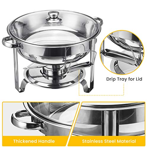 image for TOOCA Chafing Dish Buffet Set,Round Chafers and Buffet Warmers Sets wi