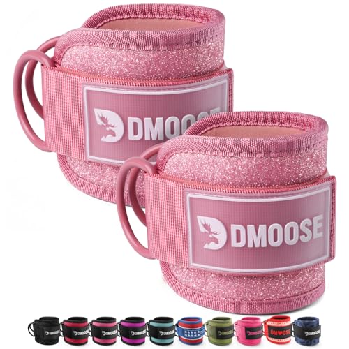 Image of DMoose Ankle Strap for Cable Machine - One Size Fit with Premium Padding, Workout Kickback Ankle Cuffs, Ankle Bands for Working Out, Booty Workouts, Leg Extension, Hip Abductors & Lower Body Exercises