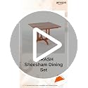 Image of Sheesham Wood 4 Seater Dining Table with 4 Chairs for Living Room Home Office Dining Room Wooden Dininig Set (Natural Finish)