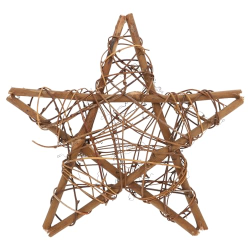Artibetter rattan ring natural brown vine stars grapevine star wreath star wreath for front door twigs decorative hoop ring DIY Frame wire dried flowers wicker vine