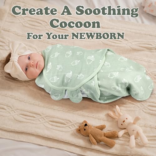 Image of Swaddles for Newborns - 3-Pack Infant Swaddles 0-3 Months - Adjustable Swaddle Sleep Sack - Soft Organic Cotton Baby Wrap for Safe & Cozy Sleep