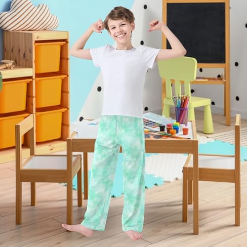 visesunny Boys' Pants Mint Green Tie Dye Jogger Pants Elastic Waist Long Bottoms Trousers with Pockets2