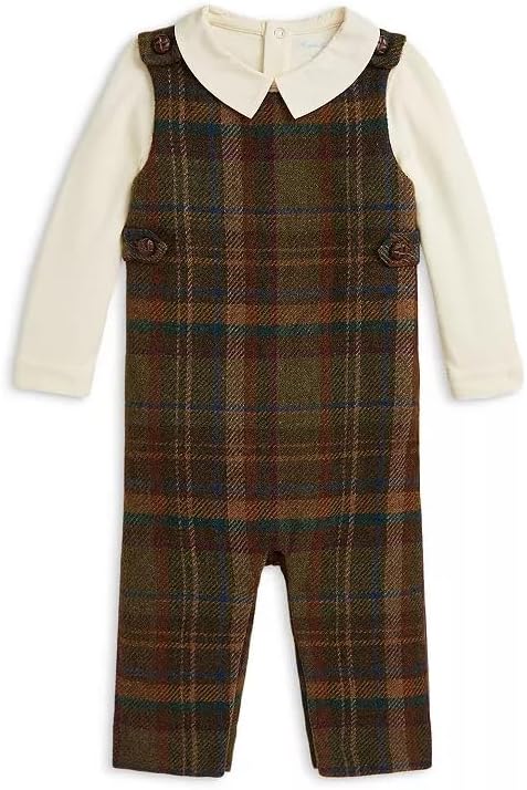 Baby Boys' Plaid Overall & Interlock Bodysuit Set by Ralph Lauren
