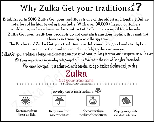 Image of ZULKA Get your traditions Glass With Diamond Pattern Glossy Finished Kada Set For Women and Girls