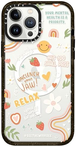 CASETiFY Funda Impact para iPhone 13 Pro Max Protección contra caídas de grado militar 4X de 2.5mCompatible con Magsafe - Afirmaciones positivas -